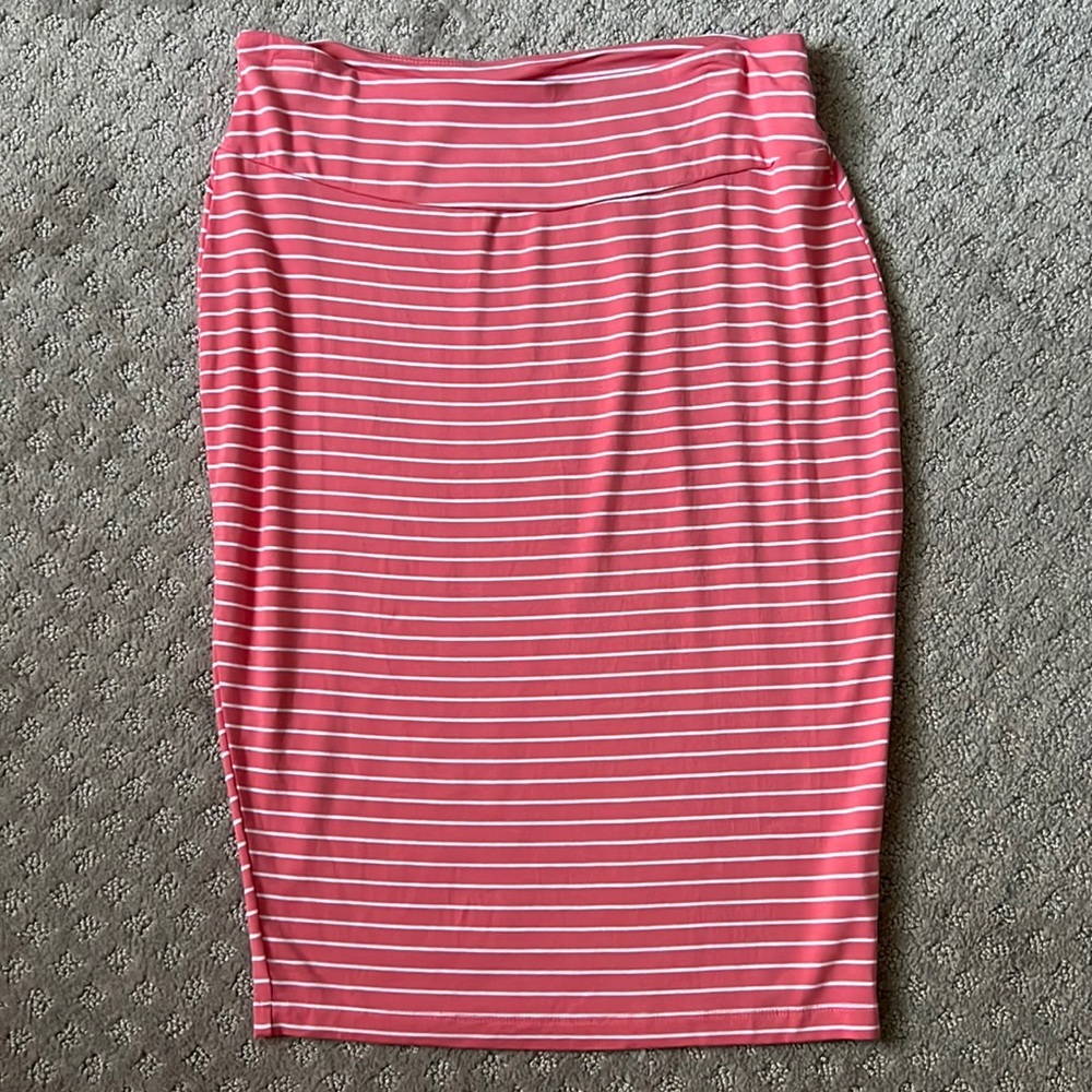Ripe Mia Maternity Pencil Skirt in Pink Stripe